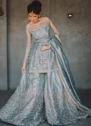 Ice Blue Bridal Sharara