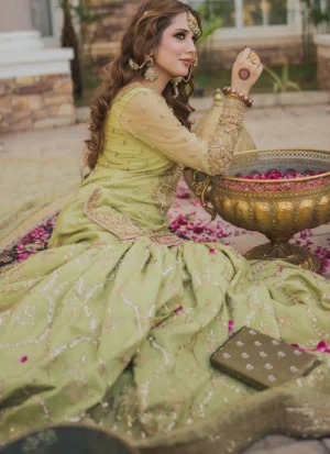 pistachio green bridal gharara