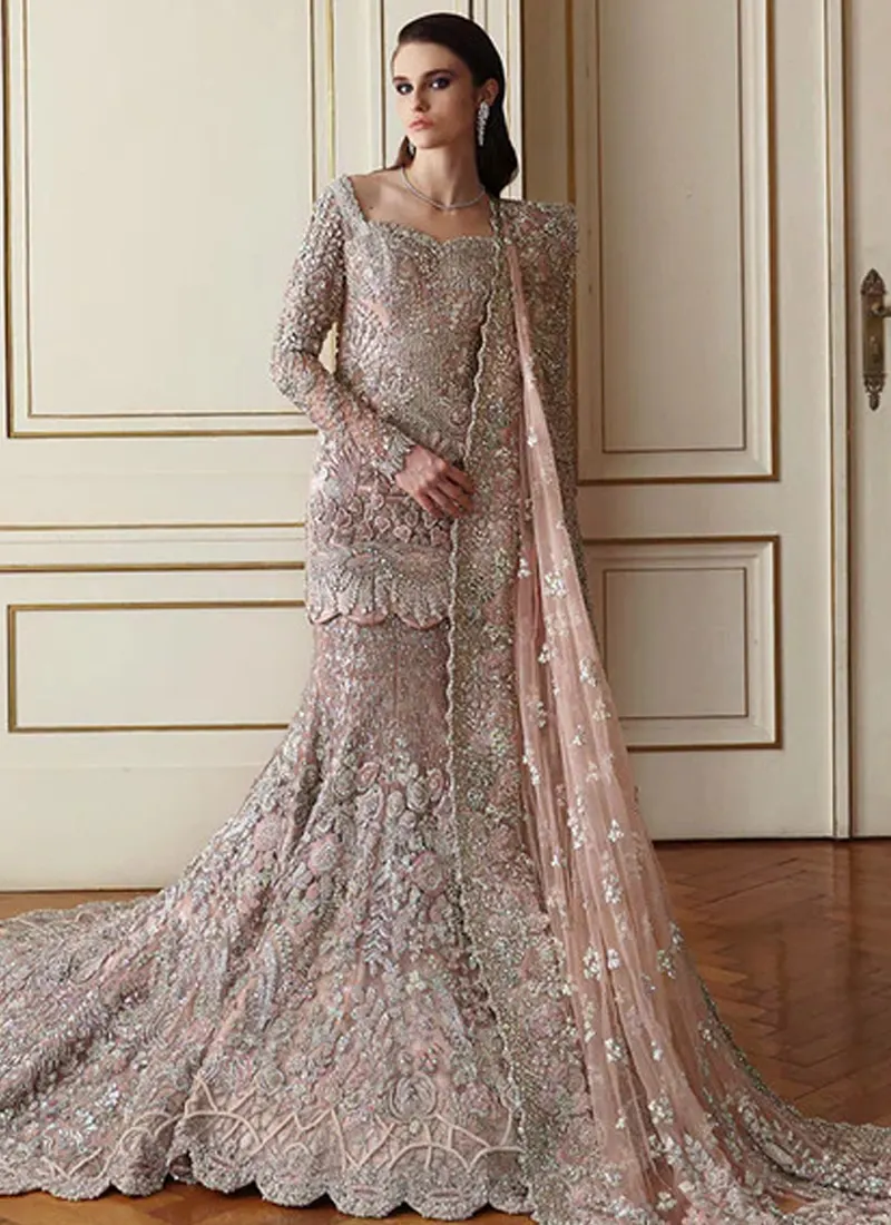 Pink Colour Mermaid Bridal Lehenga (2) Pink Colour Mermaid Bridal Lehenga (2)