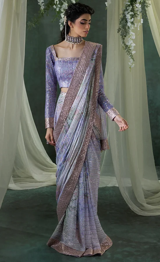 Lavender Saree For Wedding Guests